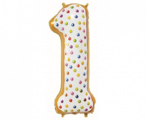 Balon foliowy cyfra 1 ciastko z cukierkami 78cm 1szt BC-HCS1