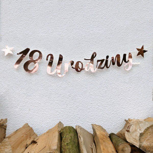 Baner na 18 urodziny rosegold 100cm 1szt BR44