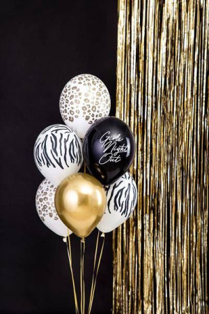 Balony w złote Cętki białe 30cm 50szt SB14P-301-008