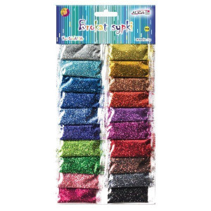 Brokat metalizowany sypki mix kolorów 20 sztuk MT-6458