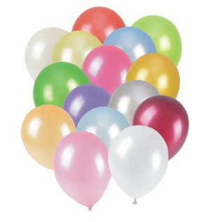 Balony metaliczne kolorowe na Urodziny mix 25cm 6 sztuk K0320