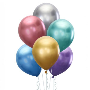 Balony chromowane mix kolorów 30cm 5 sztuk 400036