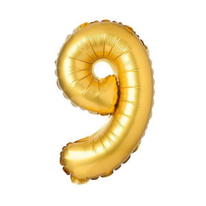 Balon foliowy cyfra 9 złoty 71cm 1 sztuka BLF3872-9
