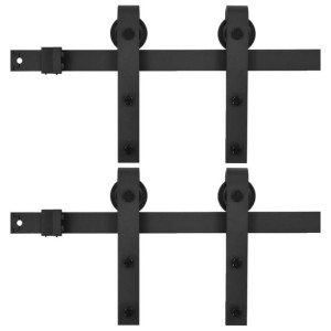 System do montażu drzwi przesuwnych, 2szt., 183cm, stal, czarny
