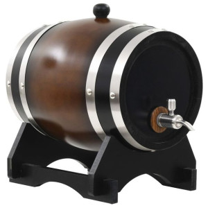 Lumarko Beczka na wino z kranikiem, lite drewno sosnowe, 6 L