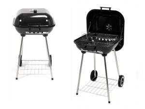 Gril Grill Ogrodowy Z Pokrywą Kołami Bbq 40x45cm