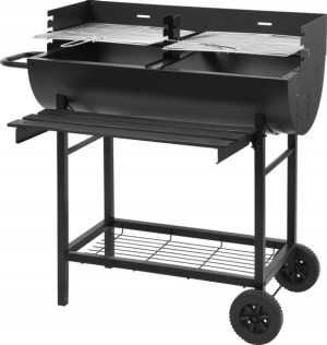 Grill Ogrodowy Węglowy Otwarty Dwa Ruszty 74x39cm