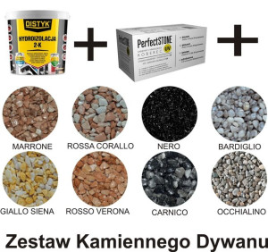 Zestaw Kamienny Dywan balkon taras schody marmolit UV odporny na 10m2