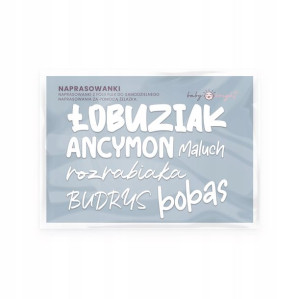 Naprasowanka - zestaw białe napisy ŁOBUZIAK