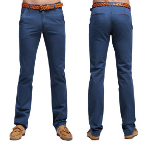 Spodnie Męskie Chinosy Bawełniane ED 84 cm/32 kobalt
