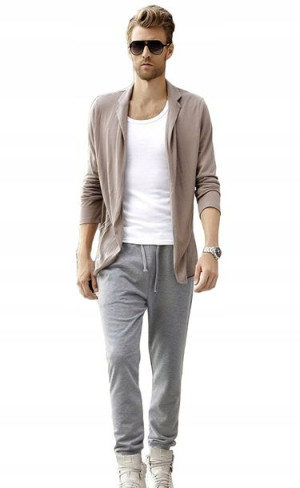 Spodnie Męskie Dresowe Dresy Baggy BASTION XL melanż