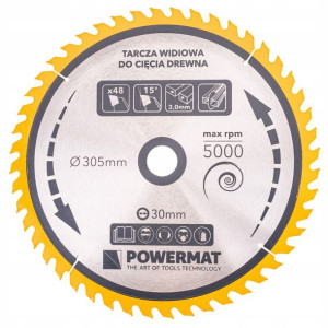 Tarcza WIDIOWA Do Drewna Piły Piła 305 x 30 mm 48Z