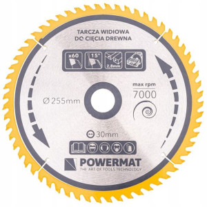 Tarcza WIDIOWA Do Drewna Piły Piła 255 x 30 mm 60Z