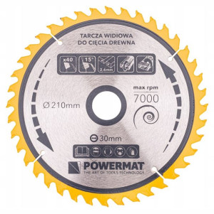 Tarcza WIDIOWA Do Drewna Piły Piła 210 x 30 mm 40Z