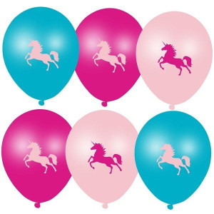 Balony Jednorożce mix kolorów 28cm 6 sztuk K1438