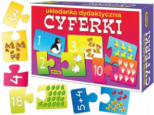 ADAMIGO CYFERKI Układanka Dydaktyczna Puzzle 60el