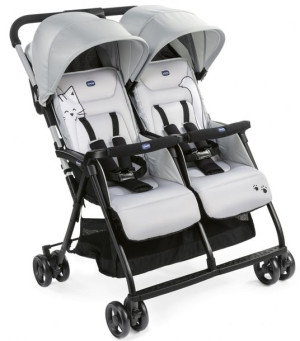 Chicco spacerowy wózek bliźniaczy Ohlala Twin Silver Cat