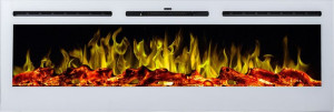 MAJESTIC 50" biały- Kominek elektryczny LED ścienny  AFLAMO
