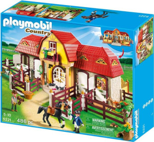 Klocki Playmobil Country Duża stadnina koni z boksami stajennymi 5221 /24h
