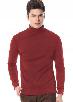 Elegancki golf sweter męski AREK swetry XXL burgundowy