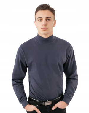 Półgolf męski cienki sweter golf ADAM 3XL stalowy