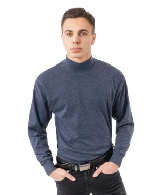 Półgolf męski cienki sweter golf ADAM r L jeansowy