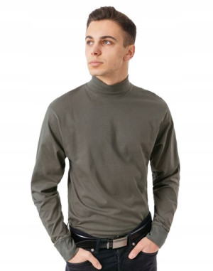 Półgolf męski cienki sweter golf ADAM 6XL oli-szar