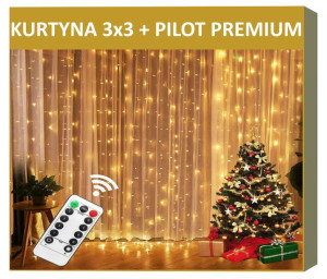 Kurtyna Świeltlna Girlanda 3x3 Lampki Led Sople+ Pilot