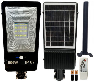 Lampa Latarnia Solarna Uliczna 500w + Uchwyt Pilot