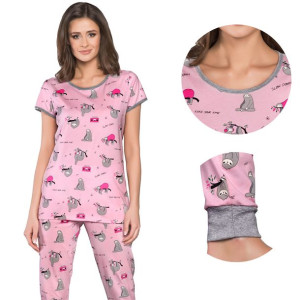 Modna krótka PIŻAMA bawełna Orso Italian Fashion