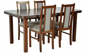 Rozkładany stoł 90x160x200 i 4 drewniane krzesła