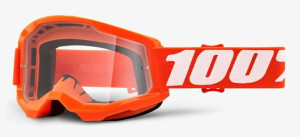 Gogle 100% STRATA 2 ORANGE (Szyba Przezroczysta Anti-Fog, LT 88%-92%)