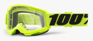 Gogle 100% STRATA 2 JUNIOR FLUO YELLOW (Szyba Przezroczysta Anti-Fog, LT 88