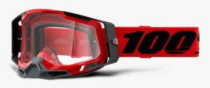 Gogle 100% RACECRAFT 2 RED (Szyba Przezroczysta Anti-Fog, LT 88%-92% + 10 Z