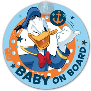 Tabliczka Z Przyssawką - Baby On Board - Kaczor Donald