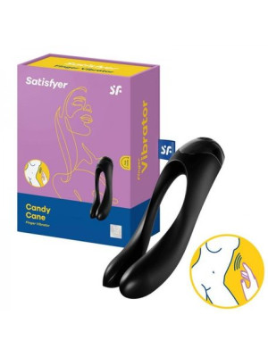 stymulator - candy cane finger vibrator ( black )
