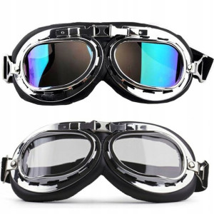 Gogle Retro Motocyklowe Na Kask Niemiecki Orzeszek