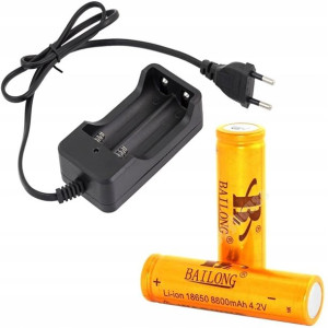 Solidne 2 Ogniwa Akumulatorki 18650 3.7v+ładowarka