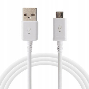 Kabel Do Smartfona Micro Usb Uniwersalny Biały 1m