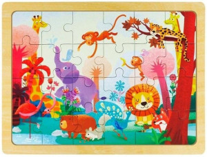 ROBOTIME Puzzle Drewniane Kolorowe Zwierzęta