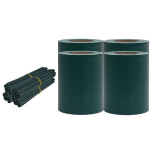 Osłony na ogrodzenie, 4 szt., PVC, 35x0,19 m, zielone, mat