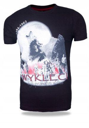 Koszulka Patriotyczna Żołnierze Wilk r XL Czarna