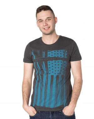 Koszulka Podkoszulek Tshirt Męski 16630 XL stalowy