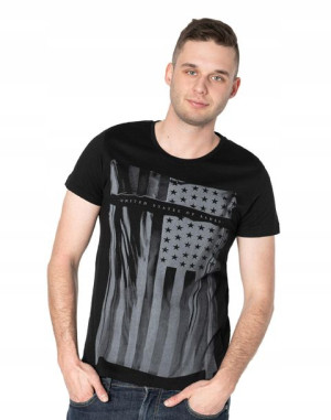 Koszulka Podkoszulek Tshirt Męski 16630 r M czarny