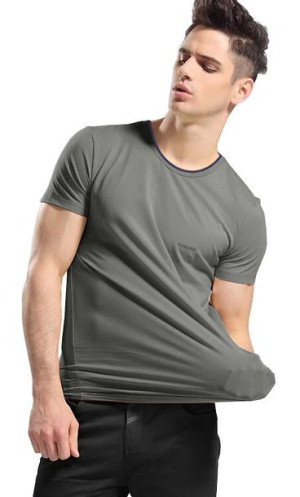 T-shirt Koszulka Koszulki Męskie 327 r 3XL stalowy