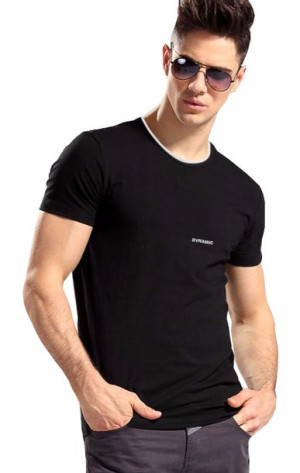 T-shirt Koszulka Koszulki Męskie 327 r 3XL czarny