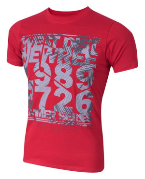 T-shirt Koszulka Koszulki Męskie KM05 5XL czerwony