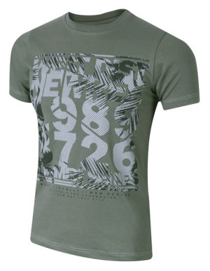 T-shirt Koszulka Koszulki Męskie KM05 r L oliwka