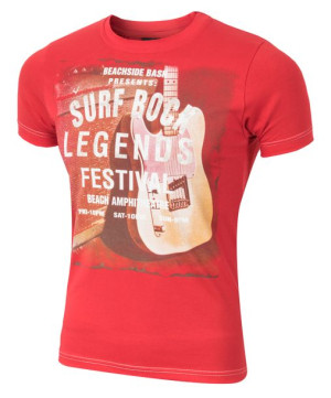 T-shirt Koszulka Koszulki Męskie SURF 4XL czerwony