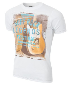 T-shirt Koszulka Koszulki Męskie SURF r XL biały